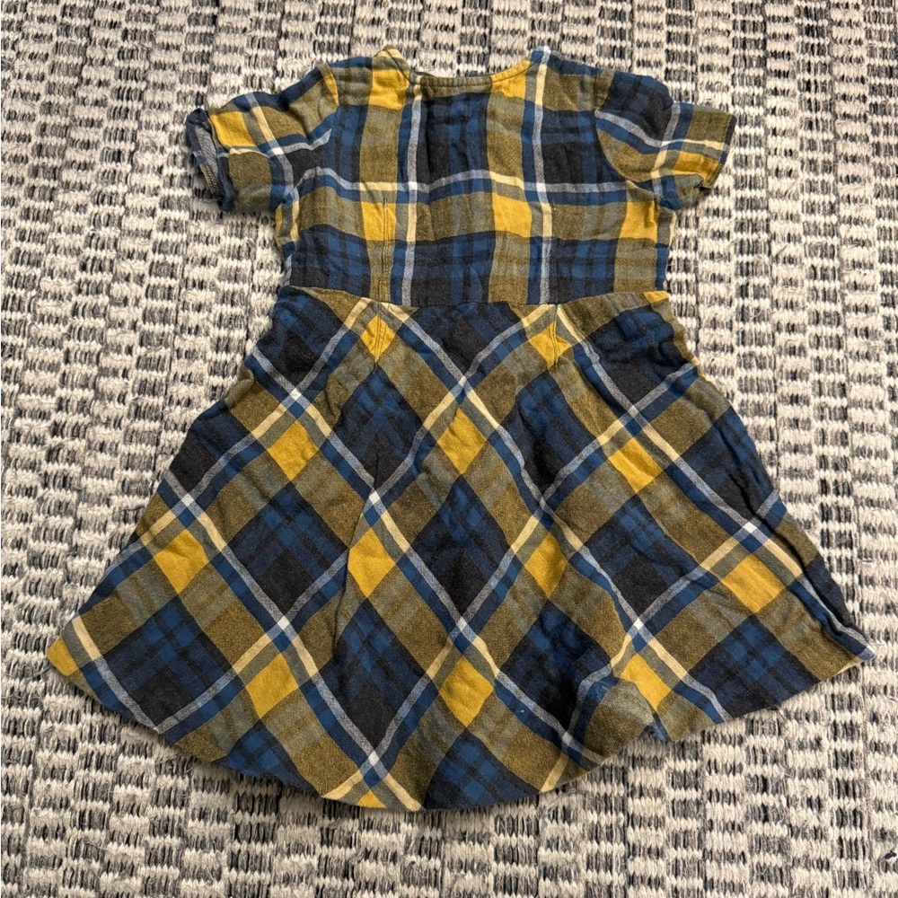 Bonpoint Plaid Kids Dress in Blue and Yellow Size 3